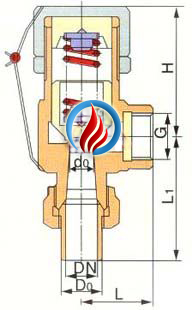 A21H/F/W弹簧微启式外螺纹安全阀 (主要连接尺寸) 