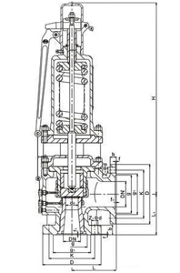 A40Y带散热器安全阀 (外形结构尺寸) 