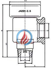 JA22H静重式安全阀 (主要连接尺寸) 