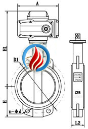 D971F/X电动软密封对夹蝶阀 (配HR执行器) 
