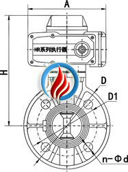 SD971电动塑料蝶阀 (外形尺寸图) 