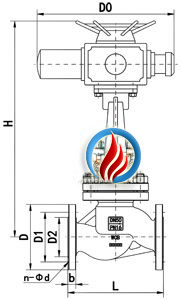 电动法兰截止阀 (连接尺寸图) 