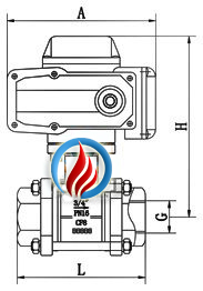 Q911内螺纹电动球阀 (三片式) 