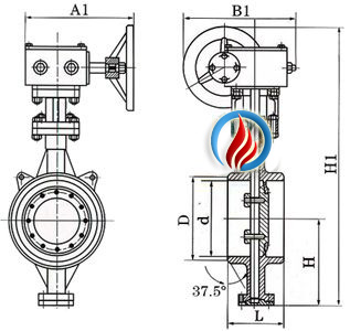 D363H硬密封焊接蝶阀 (结构图) 
