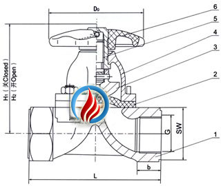 EG11W内螺纹隔膜阀 (结构图) 
