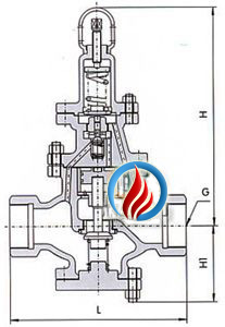 Y13H内螺纹蒸汽减压阀 (结构尺寸图) 