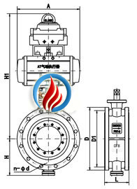 气动防爆蝶阀 (法兰式)