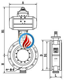 气动法兰蝶阀 (硬密封)