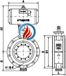 气动开关蝶阀 (法兰式标准型)
