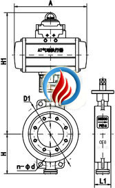 气动切断蝶阀 (对夹式) 