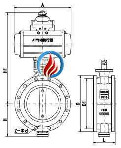 气动软密封蝶阀 (法兰式) 