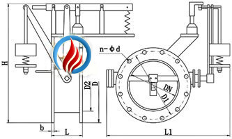 DMF电磁式煤气安全切断阀 (结构图) 
