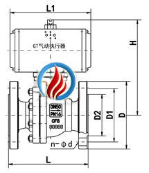 Q641F46气动衬氟球阀