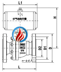 气动法兰球阀(浮动式阀体)