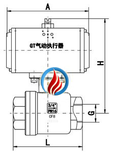 內(nèi)螺紋氣動(dòng)球閥 (二片式) 