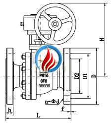 手动法兰球阀(蜗轮传动)