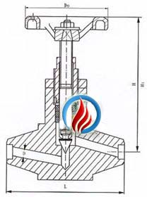J61Y高压焊接针型阀 (结构图) 