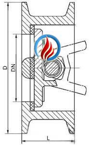 对夹双瓣止回阀 (结构图) 
