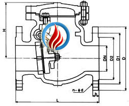 H64H美标磅级止回阀 (尺寸图) 